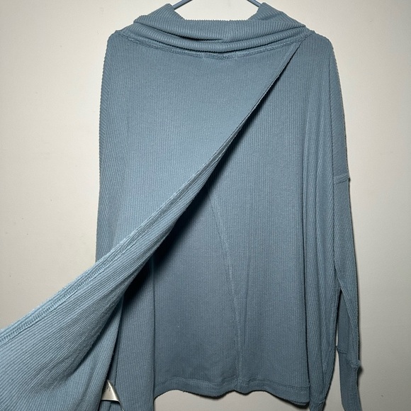 We The Free People Cozy Pointelle Knit Cowl Neck Slouchy Cross Back Sweater XS - Picture 8 of 15